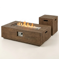 Outdoor Fire Pit Table Set Built to Create Warmth, 50,000 BTU Propane System, Tank Storage, Weather Cover