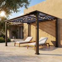10 * 12FT Pergola,4 * 5 Inch Thickened Pillars & Enlarged Base,Outdoor Hardtop Lean to Gazebo,Wall Mounted Pergola,Pergolas Gazebos Clearance,Aluminum Frame Pergola,Uv Resistant Patio Roof — Studio Shot