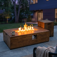 2 Piece Outdoor Propane Fire Pit Table Set — Studio Shot