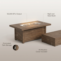 2 Piece Outdoor Propane Fire Pit Table Set — infographic