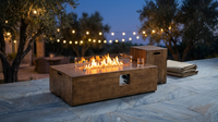 2 Piece Outdoor Propane Fire Pit Table Set — Lifestyle