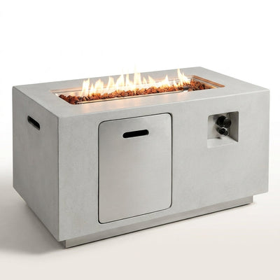 Outdoor Propane Fire Pit Table Built to Heat Any Patio, 50,000 BTU Output, Hidden Tank Storage, Lava Rocks