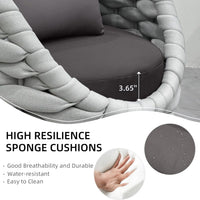 Outdoor Patio Furniture Set Built for Weather Resistance, 6-Piece Aluminum Frame, Olefin Rope Weave, Thick Cushions